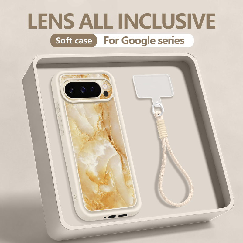 Google Pixel 9 Pro - Coque de téléphone à motif marbré