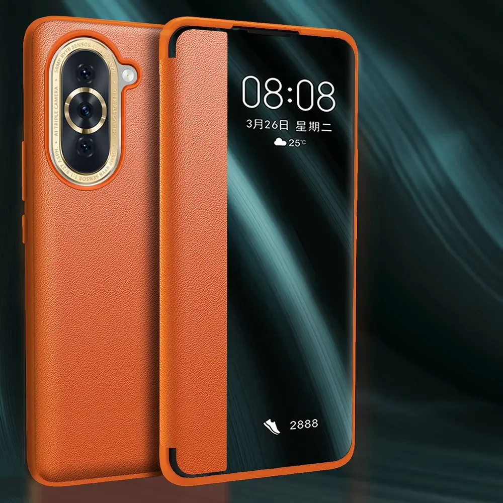 Huawei Nova 12 - Étui à rabat en cuir pour