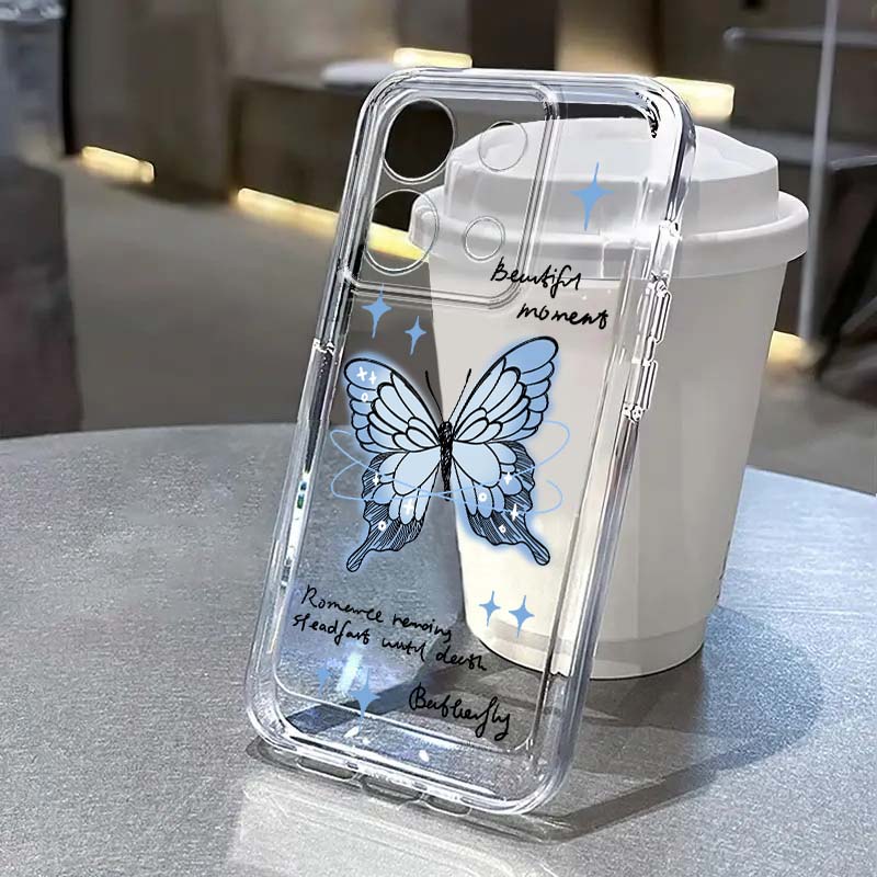 Xiaomi Redmi Note 13 - Coque de téléphone avec motif papillon,